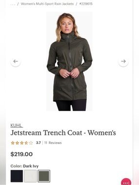 KUHL Jetstream Trench Coat in Dark Ivy